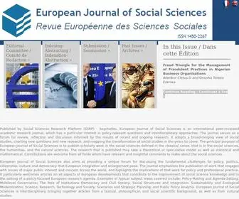 Europeanjournalofsocialsciences.com(European Journal of Social Sciences) Screenshot