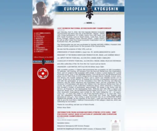Europeankyokushin.org(European Kyokushin Federation) Screenshot