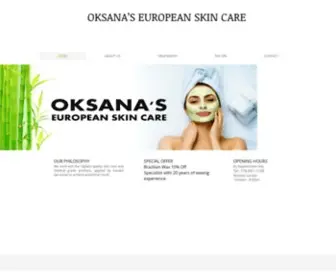 Europeanskincare.net(OKSANA’S EUROPEAN SKIN CARE SPA) Screenshot