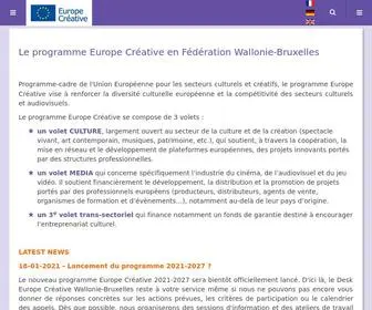 Europecreative.be(Europe Créative) Screenshot