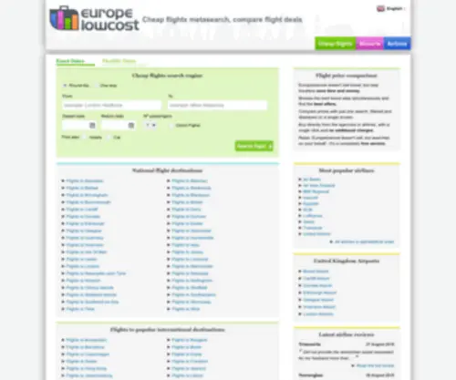 Europelowcost.co.uk(Compare cheap flights) Screenshot