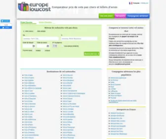 Europelowcost.fr(Comparateur de vols et billet d'avion pas cher) Screenshot