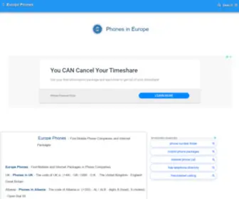 Europetelephones.com(Europe Phones) Screenshot