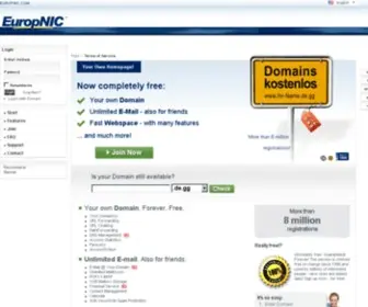 Europnic.com(Own Homepage Domain Email Webspace) Screenshot