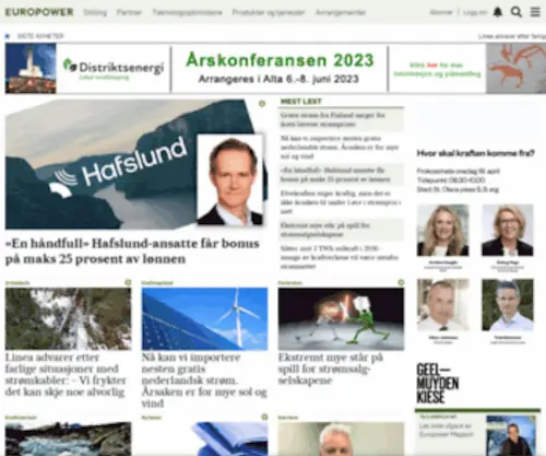 Europower.com(Siste nyheter fra fornybarbransjen) Screenshot