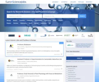 Eurosciencejobs.com(Find research and postdoc science jobs across Europe with EuroScienceJobs) Screenshot