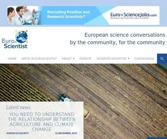 Euroscientist.com(Official publication of the EuroScience organisation) Screenshot