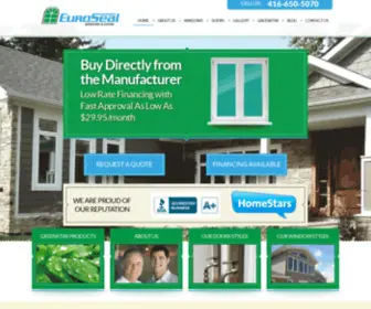 Eurosealwindows.com(Windows & Doors Manufacturer Toronto) Screenshot