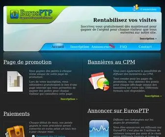 Eurosptp.com(Gagnez de l'argent facilement grâce à la promotion d'une page web PTP (Paid To Promote)) Screenshot