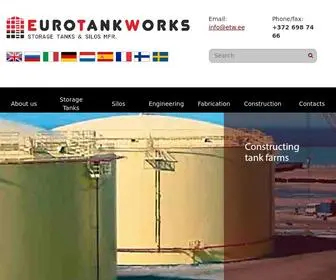 Eurotankworks.com(Production and assembling of steel oil tanks) Screenshot