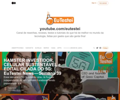 Eutestei.info(Resenhas e ajuda para quem quer comprar seu novo eletrônico) Screenshot