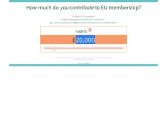 Euworthit.uk(How much do you contribute to EU membership) Screenshot