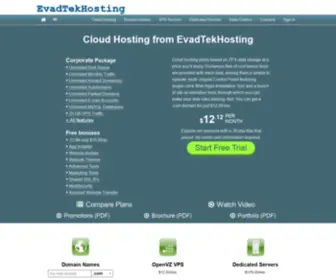 Evadtekhosting.com(Affordable cloud hosting plans with unrestricted options) Screenshot