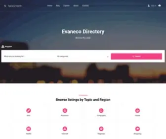 Evaneco.com(Online directory of website listings and articles) Screenshot