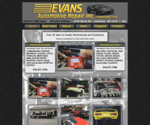 Evansauto.com(Evans Automotive Repair Inc) Screenshot
