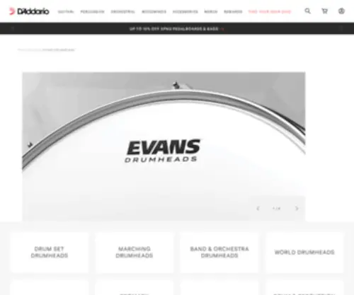 Evansdrumheads.com(Drumheads) Screenshot