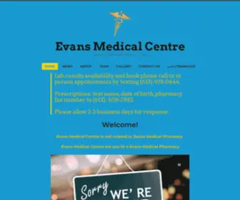 Evansmedicalcentre.ca(Family Practice and Walk) Screenshot