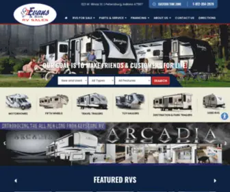 Evansrvsales.com(New RVs for Sale in Indiana) Screenshot