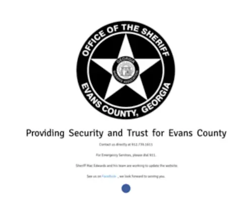 Evanssheriff.org(Sheriff Mac Edwards Evans County GA) Screenshot