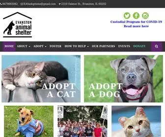 Evanstonanimalshelter.net(The Official Website of the Evanston Animal Shelter and Adoption Center) Screenshot