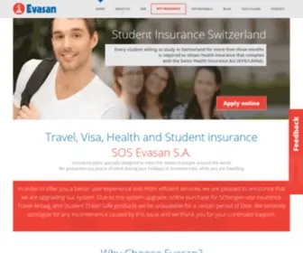 Evasan.com(Travel, Visa, Health and Student Insurance) Screenshot