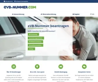 EVB-Nummer.com(EVB-Nummer beantragen für Zulassung, Tarifwechsel, Ummeldung) Screenshot