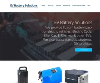 Evbatterysolutions.com(Lithium Battery Packs For Electric Vehicles in India) Screenshot