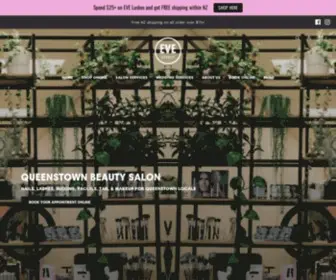 Evebeauty.co.nz(Online Beauty Store &amp; Queenstown Beauty Salon) Screenshot