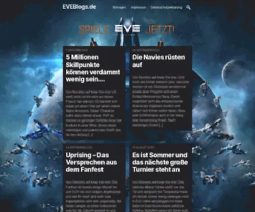 Eveblogs.de(Eine Sammlung deutscher EVE Online Blogs) Screenshot