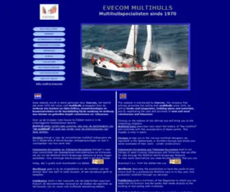 Evecom.nl(Evecom propageert het zeilen met catamarans en trimarans en zelf) Screenshot