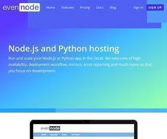 Evennode.com(Node.js and Python web hosting) Screenshot