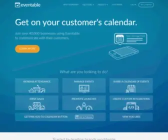 Eventable.com(Digital marketing through calendars) Screenshot