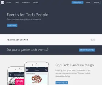 Eventil.com(Events for tech people) Screenshot