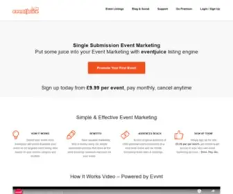 Eventjuice.co.uk(Put some juice into your Event Marketing with eventjuice listing engine) Screenshot