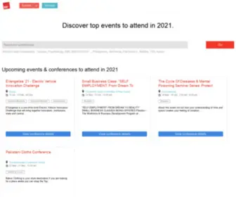 Eventstopten.com(Discover virtual events & conferences in 2021) Screenshot