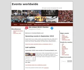 Eventsworldwide.com(Major events worldwide in 2019) Screenshot