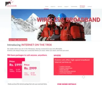 Everestlink.com.np(Everest Link's Wireless Internet) Screenshot