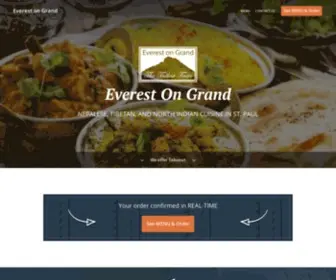 Everestongrand.com(Order Online for Takeout / Pickup. Here at Everest On Grand) Screenshot