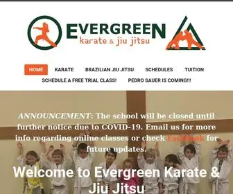 Evergreenkarate.com(ANNOUNCEMENT) Screenshot