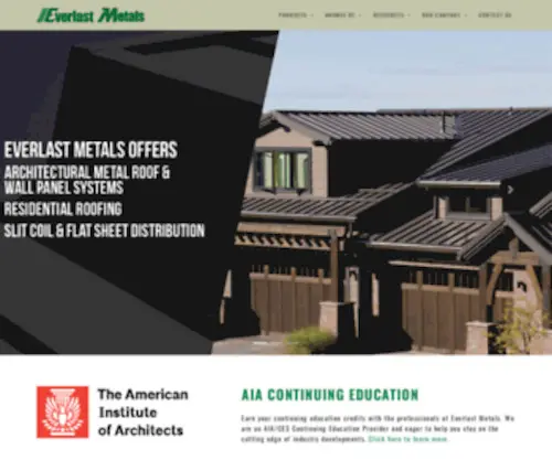 Everlastmetals.com(Everlast Metals Architectural Metal Roof & Wall Systems) Screenshot