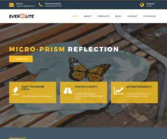 Everlite.co(Everlite supplies various reflective materials inc) Screenshot