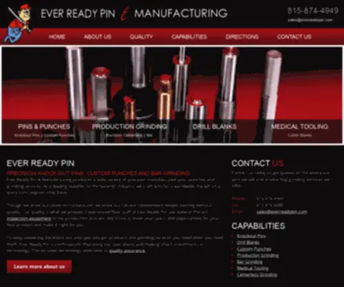 Everreadypin.com(Ever Ready Pin & Manufacturing) Screenshot