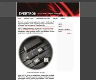 Evertron.net(The first name in electronic transformers) Screenshot