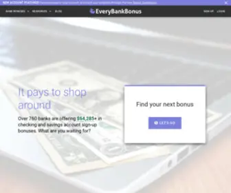 Everybankbonus.com(The best source for bank bonuses) Screenshot