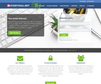 Everymail.net(Email addresses and business mail server) Screenshot