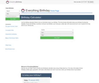Everything-Birthday.com(Everything Birthday) Screenshot
