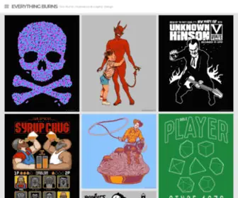 Everythingburns.com(Tom Burns Illustration Design Gallery Portfolio) Screenshot