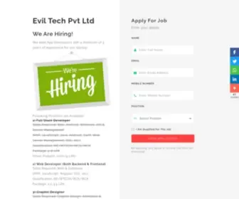 Eviltech.in(We want app developers) Screenshot