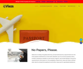 Evisas.com(Official eVisas Sites For International Travel) Screenshot