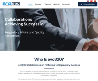 Evo820.com(FDA regulatory expert launches nationwide consulting firm to help dental laboratories stay compliant) Screenshot